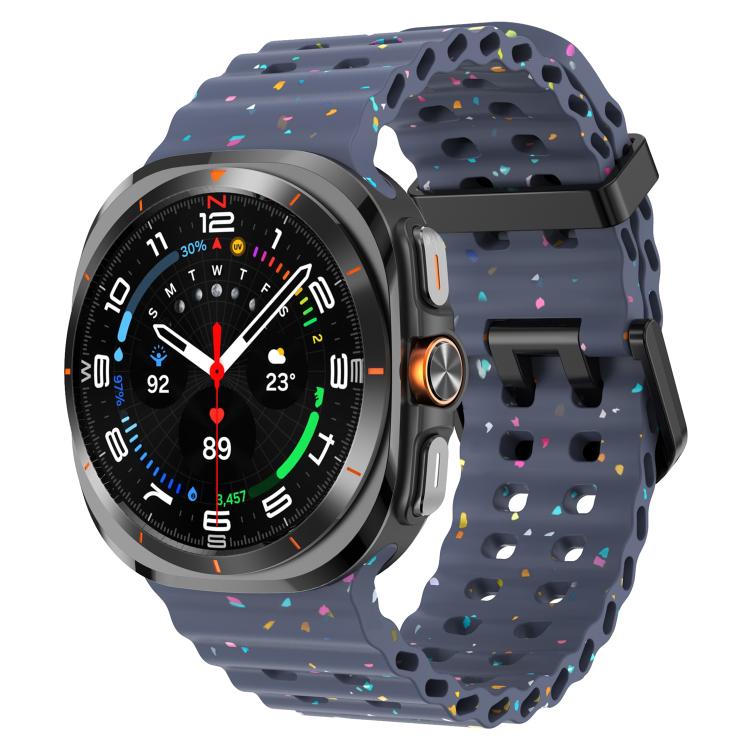 Dual Buckle Colorful Dots Silicone Watch Band, For Samsung Galaxy Watch Ultra 47mm / Ultra 2025
