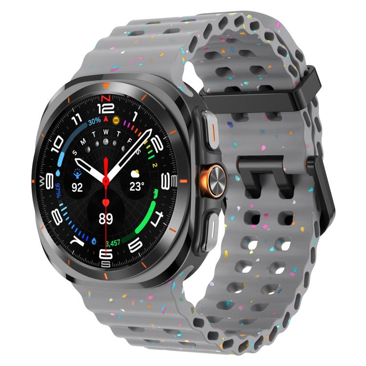 Dual Buckle Colorful Dots Silicone Watch Band, For Samsung Galaxy Watch Ultra 47mm / Ultra 2025