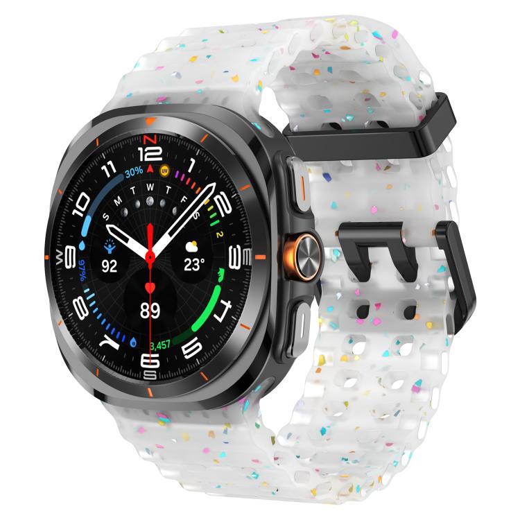 Dual Buckle Colorful Dots Silicone Watch Band, For Samsung Galaxy Watch Ultra 47mm / Ultra 2025