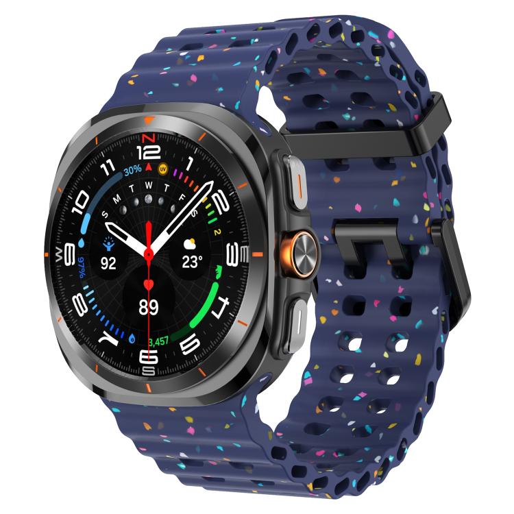 Dual Buckle Colorful Dots Silicone Watch Band, For Samsung Galaxy Watch Ultra 47mm / Ultra 2025