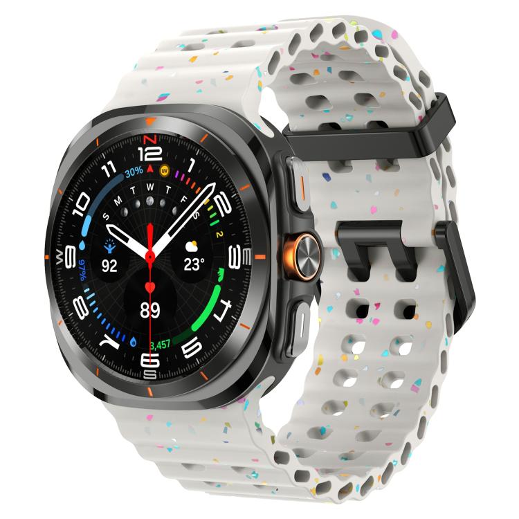 Dual Buckle Colorful Dots Silicone Watch Band, For Samsung Galaxy Watch Ultra 47mm / Ultra 2025