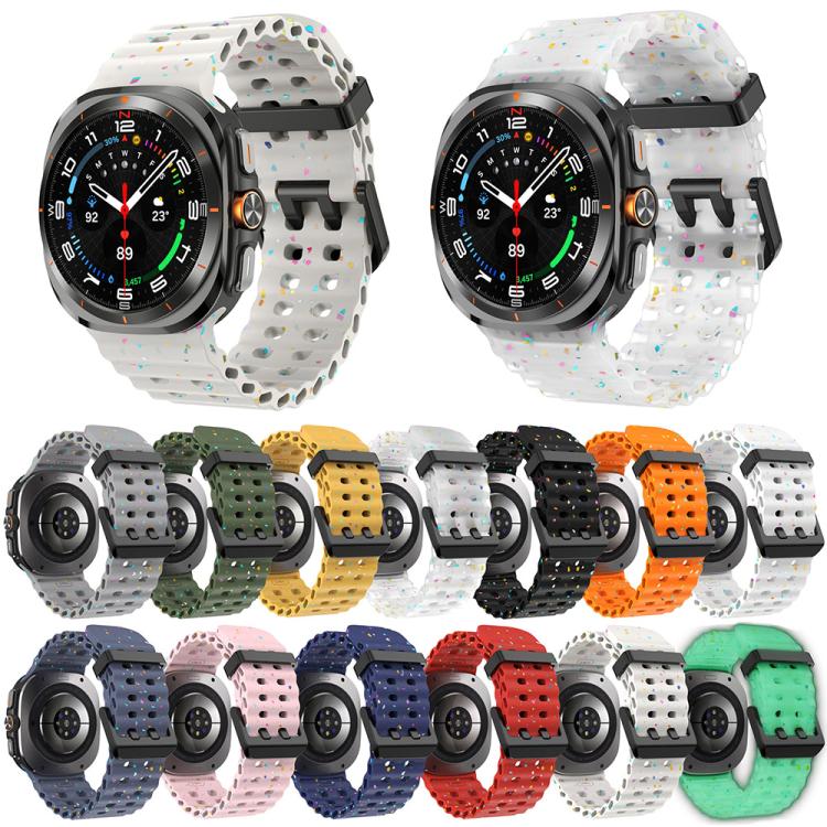 Dual Buckle Colorful Dots Silicone Watch Band, For Samsung Galaxy Watch Ultra 47mm / Ultra 2025