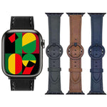 xDfind Round Buckle Leather Watch Band, For Apple Watch 46mm / 49mm / 45mm / 44mm, For Apple Watch 42mm / 41mm / 40mm / 38mm