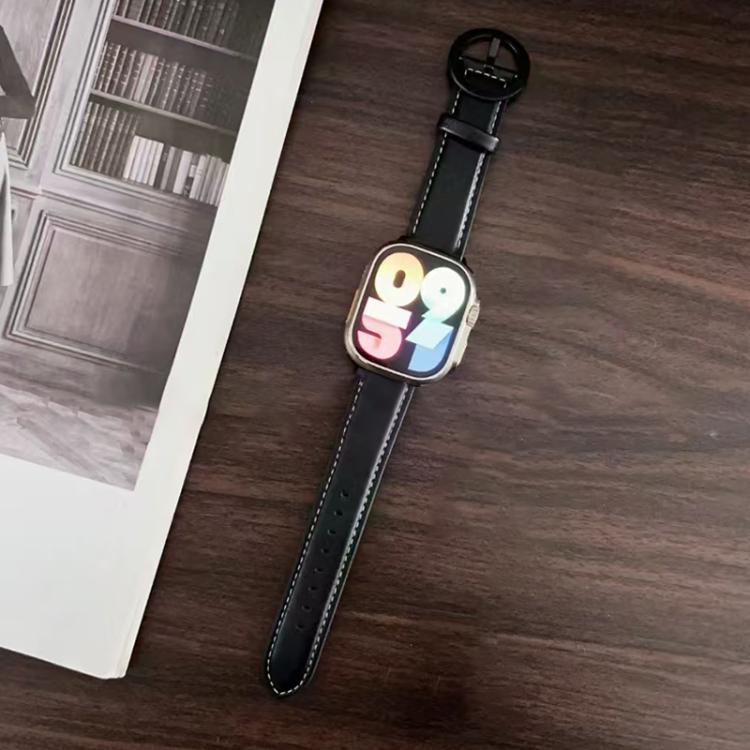 xDfind Round Buckle Leather Watch Band, For Apple Watch 46mm / 49mm / 45mm / 44mm, For Apple Watch 42mm / 41mm / 40mm / 38mm