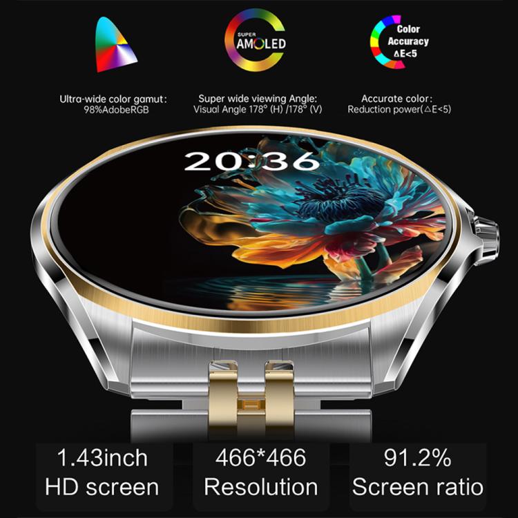 H78 1.43 inch AMOLED Screen Health & Fitness Smart Watch IP67 Waterproof Support BT Call