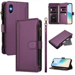 Magnetic Closure 9 Card Slots Zipper Leather Case with Hand Strap, For iPhone 11 Pro Max, For iPhone 11, For iPhone 11 Pro, For iPhone XS / X, For iPhone XR, For iPhone XS Max, For iPhone 8 Plus / 7 Plus