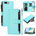 Magnetic Closure 9 Card Slots Zipper Leather Case with Hand Strap, For iPhone 11 Pro Max, For iPhone 11, For iPhone 11 Pro, For iPhone XS / X, For iPhone XR, For iPhone XS Max, For iPhone 8 Plus / 7 Plus