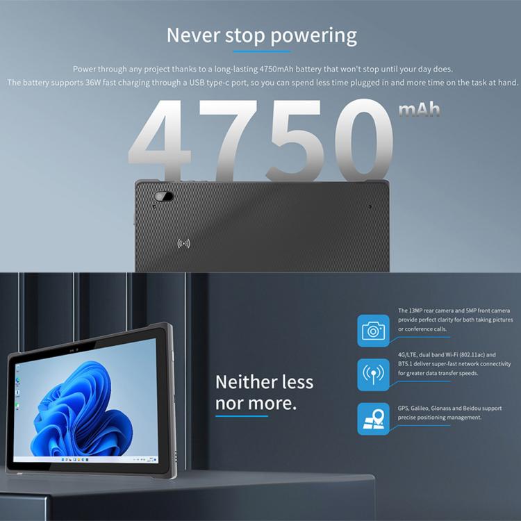 QCOM W1019 Windows 11 Pro Tablet PC, 8GB+128GB, 10.1 inch Qualcomm SC7180 Kryo 468 8C8T Octa Core, Network: 4G, OTG, EU Plug, US Plug, UK Plug, AU Plug