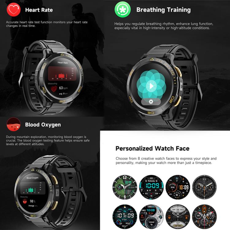 UNIWA DM300 4G Android Watch Phone, 1.43 inc Unisoc SL8541E Quad Core, Support Heart Rate / Blood Oxygen, 2GB+16GB, 4GB+64GB