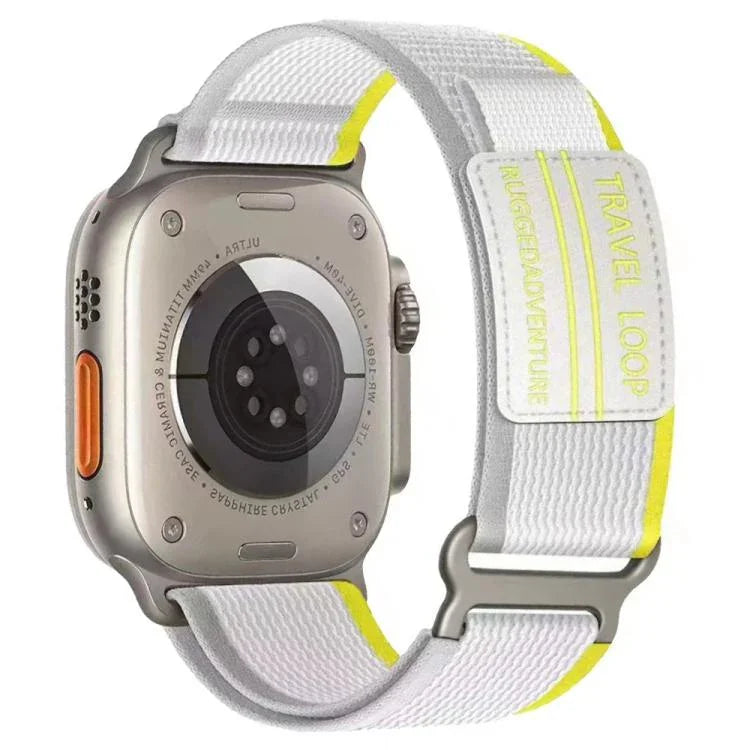 xDfind Double Section Metal Buckle Loop Nylon Braided Watch Band, For Apple Watch 46mm / 49mm / 45mm / 44mm, For Apple Watch 42mm / 41mm / 40mm / 38mm