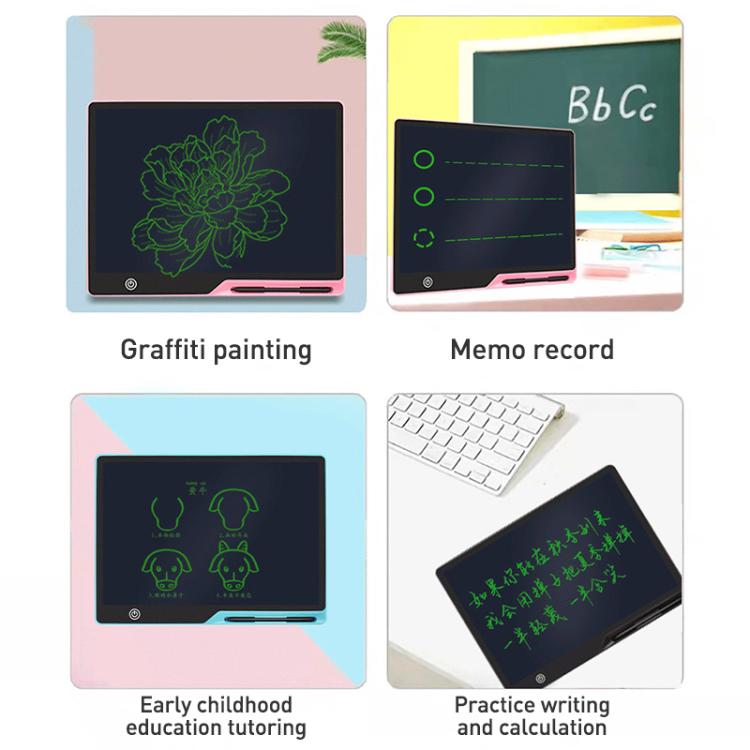 لوح رسم للأطفال قابل لإعادة الشحن 16 بوصة لوح كتابة LCD، كتابة وردي / أخضر، كتابة أسود / أخضر، كتابة أزرق / أخضر، كتابة وردي / ملون، كتابة أسود / ملون، كتابة أزرق / ملون