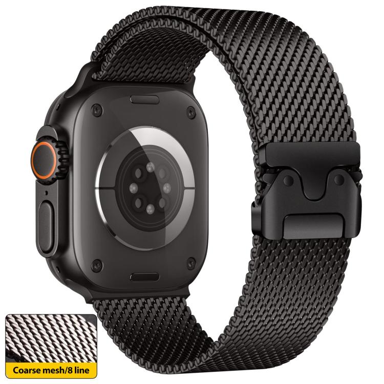 xDfind Milanaise-Armband aus Edelstahl mit Regenschirmschnalle, passend für Apple Watch 46 mm / 49 mm / 45 mm / 44 mm