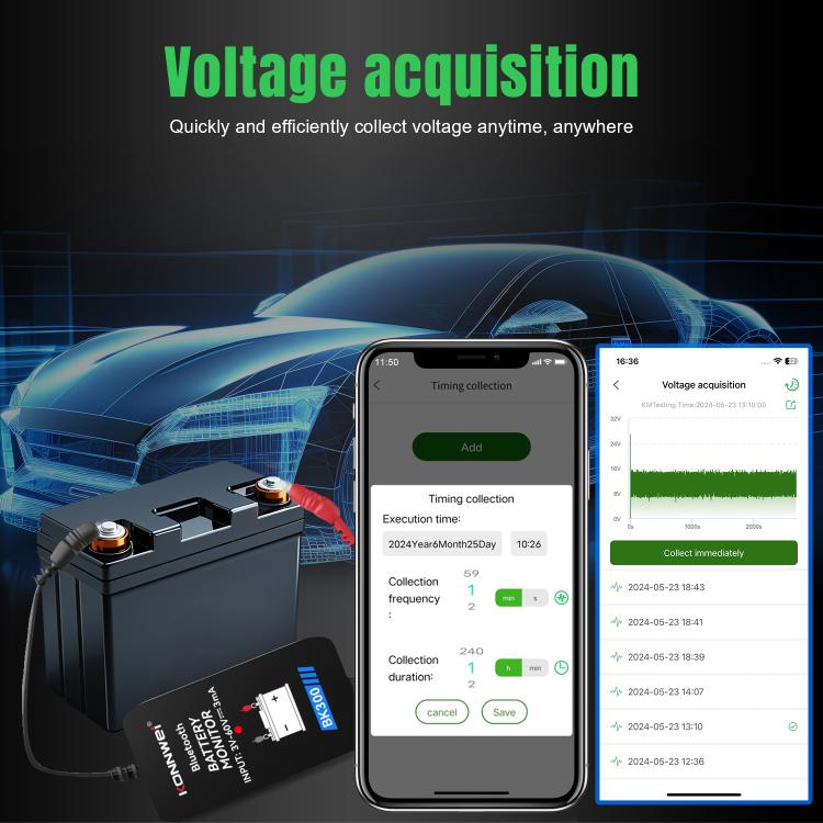 KONNWEI BK300 6V / 12V / 24V Car Bluetooth 5.0 Battery Monitor Diagnostic Tool, BK300