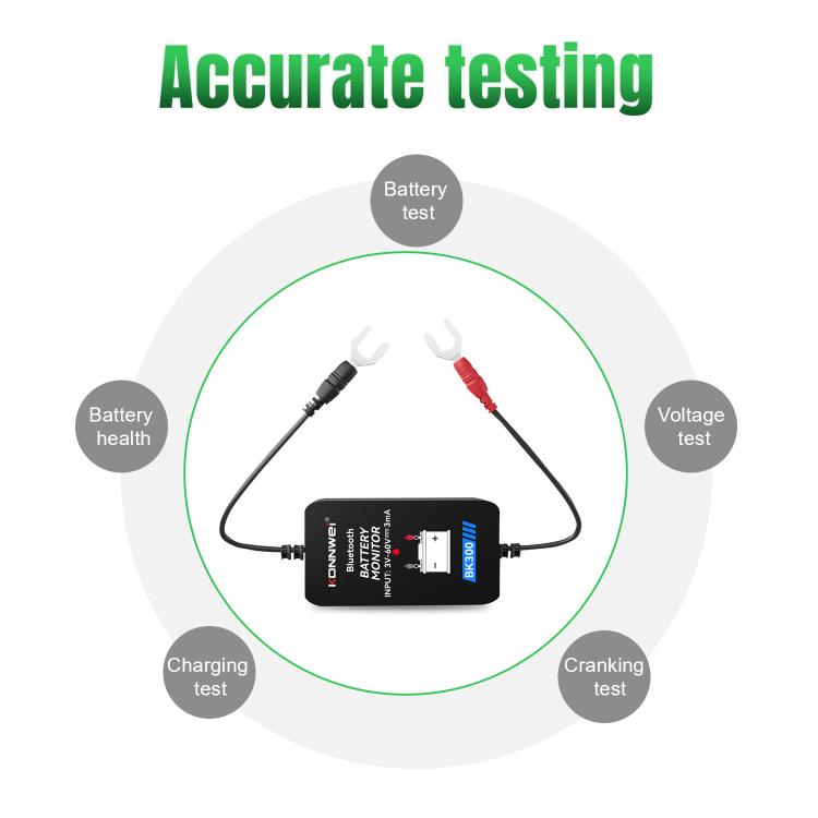 KONNWEI BK300 6V / 12V / 24V Car Bluetooth 5.0 Battery Monitor Diagnostic Tool, BK300