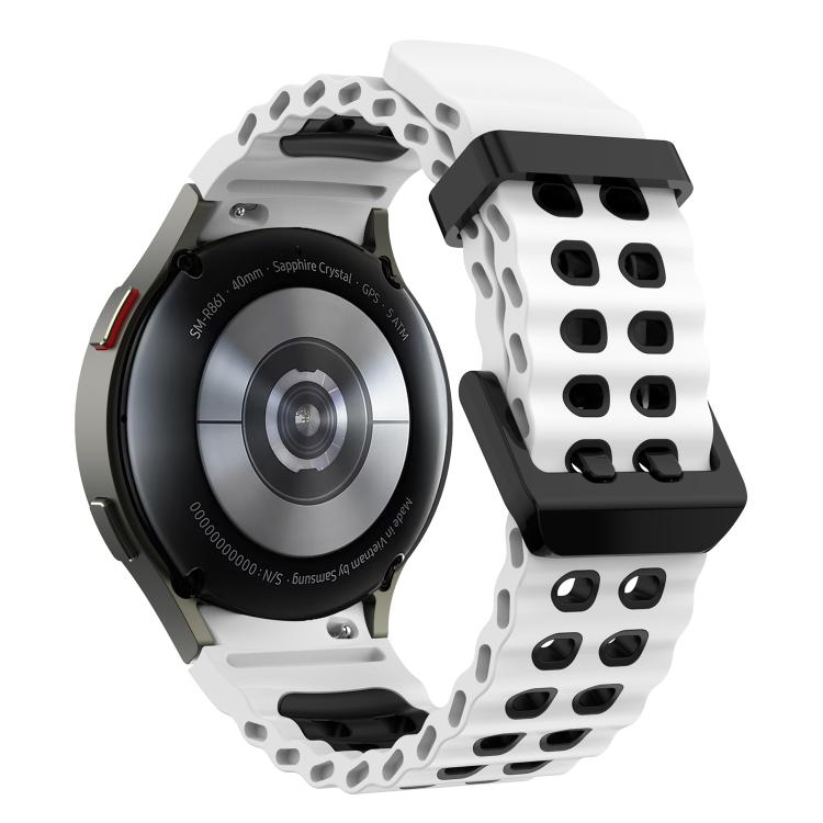 Ocean Dual-Row Hole Two Color Silicone Watch Band, For Samsung Galaxy Watch 7 40 / 44mm