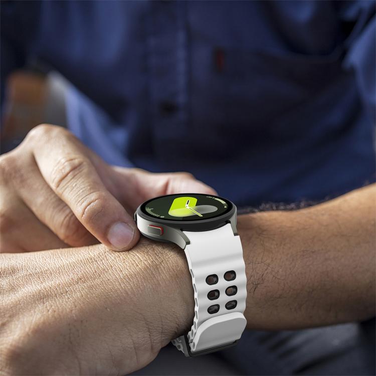 Ocean Dual-Row Hole Two Color Silicone Watch Band, For Samsung Galaxy Watch 7 40 / 44mm