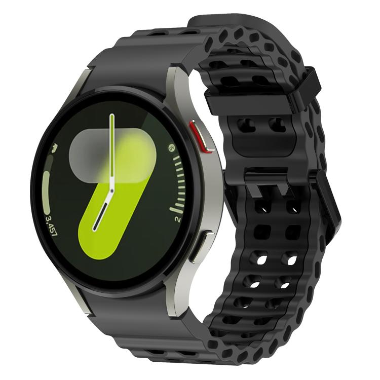 Ocean Dual-Row Hole Two Color Silicone Watch Band, For Samsung Galaxy Watch 7 40 / 44mm