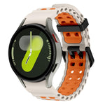 Ocean Dual-Row Hole Two Color Silicone Watch Band, For Samsung Galaxy Watch 7 40 / 44mm