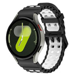 Ocean Dual-Row Hole Two Color Silicone Watch Band, For Samsung Galaxy Watch 7 40 / 44mm