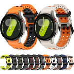 Ocean Dual-Row Hole Two Color Silicone Watch Band, For Samsung Galaxy Watch 7 40 / 44mm