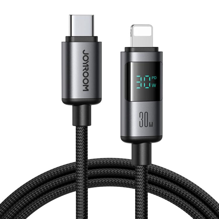كابل بيانات شحن سريع JOYROOM S-A16 Pro Prism Series بقوة 30W مع شاشة رقمية من Type-C إلى 8 Pin، الطول: 1.2 متر، Type-C إلى 8 Pin