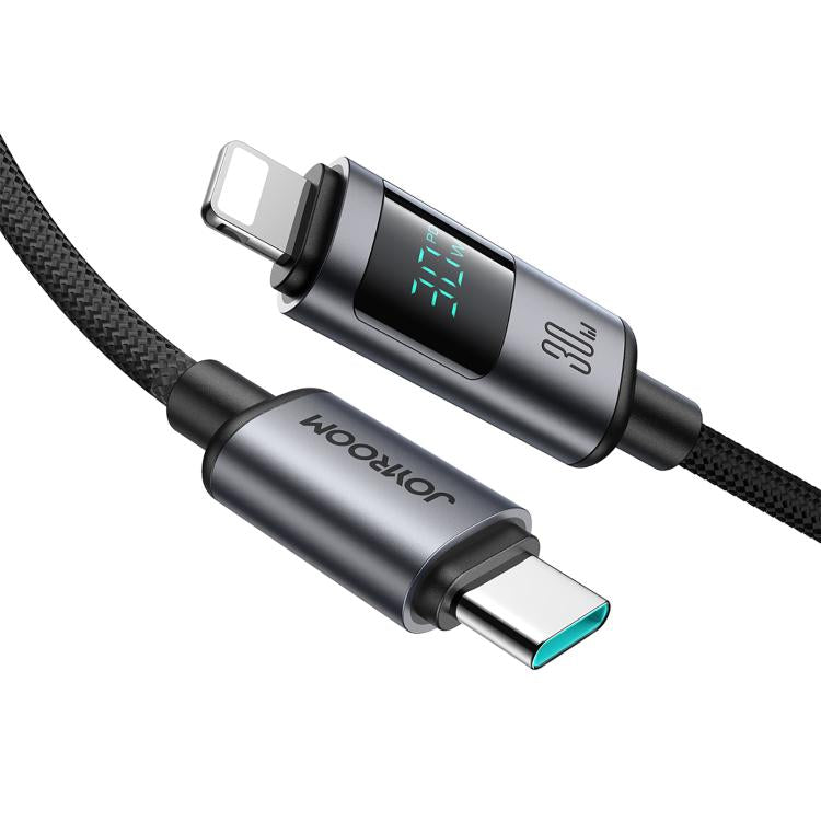 كابل بيانات شحن سريع JOYROOM S-A16 Pro Prism Series بقوة 30W مع شاشة رقمية من Type-C إلى 8 Pin، الطول: 1.2 متر، Type-C إلى 8 Pin