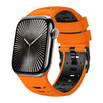 Trapezoid Two Color Silicone Watch Band, For Apple Watch 46mm / 49mm / 45mm / 44mm