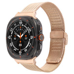 Integrated Buckle Embossed Milanese Metal Watch Band, For Samsung Galaxy Watch Ultra 47mm / Ultra 2025