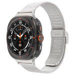 Integrated Buckle Embossed Milanese Metal Watch Band, For Samsung Galaxy Watch Ultra 47mm / Ultra 2025