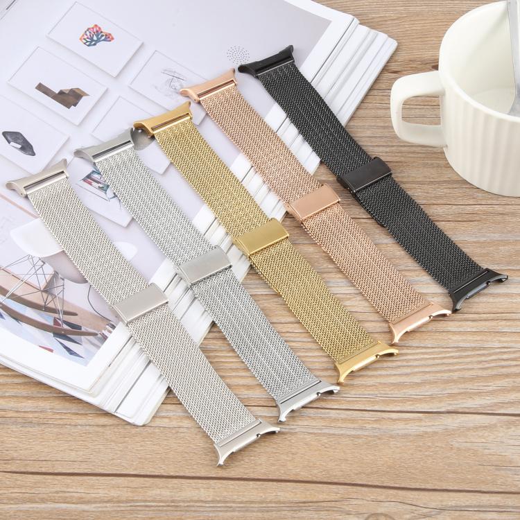 Integrated Buckle Embossed Milanese Metal Watch Band, For Samsung Galaxy Watch Ultra 47mm / Ultra 2025