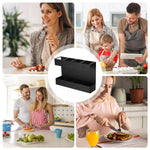 Four-grid Straw Cutlery Metal Storage Rack Kitchen Organizer without Soft Magnetic Sheet, without Soft Magnetic Sheet