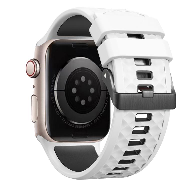 Diamond Texture Two Color Silicone Watch Band, For Apple Watch 46mm / 49mm / 45mm / 44mm