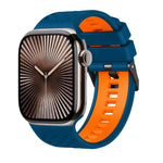 Diamond Texture Two Color Silicone Watch Band, For Apple Watch 46mm / 49mm / 45mm / 44mm