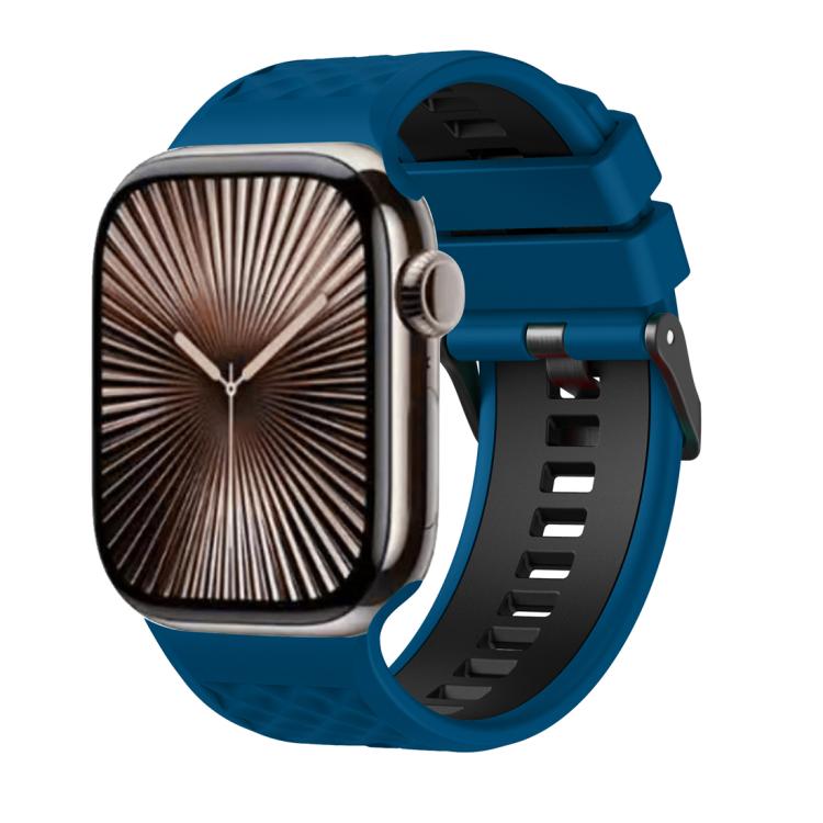 Diamond Texture Two Color Silicone Watch Band, For Apple Watch 46mm / 49mm / 45mm / 44mm