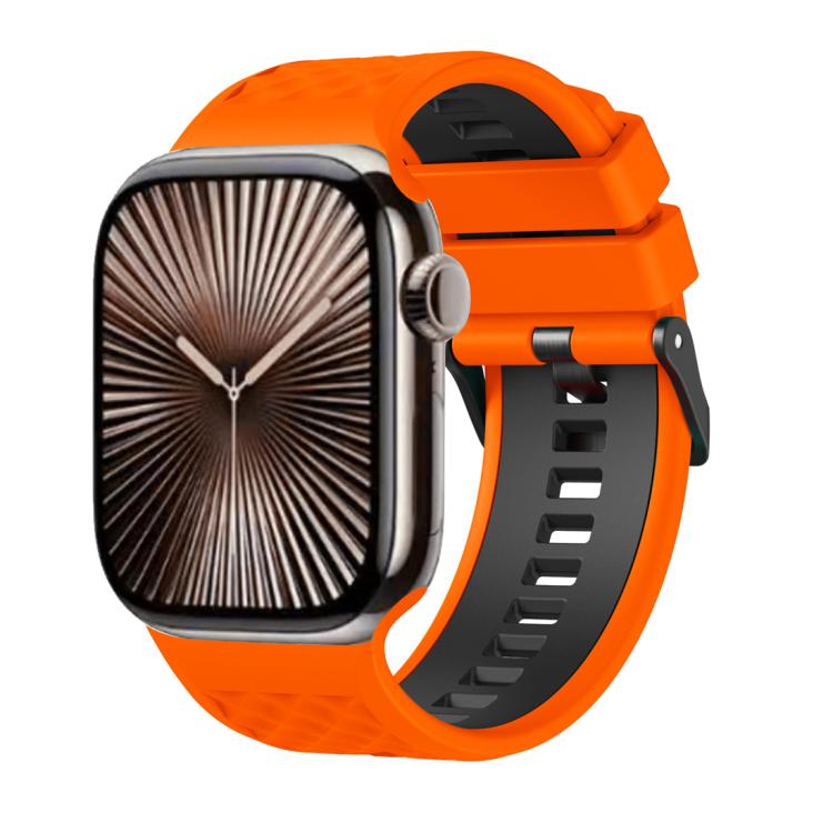 Diamond Texture Two Color Silicone Watch Band, For Apple Watch 46mm / 49mm / 45mm / 44mm