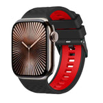 Diamond Texture Two Color Silicone Watch Band, For Apple Watch 46mm / 49mm / 45mm / 44mm