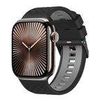 Diamond Texture Two Color Silicone Watch Band, For Apple Watch 46mm / 49mm / 45mm / 44mm