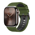 Diamond Texture Two Color Silicone Watch Band, For Apple Watch 46mm / 49mm / 45mm / 44mm