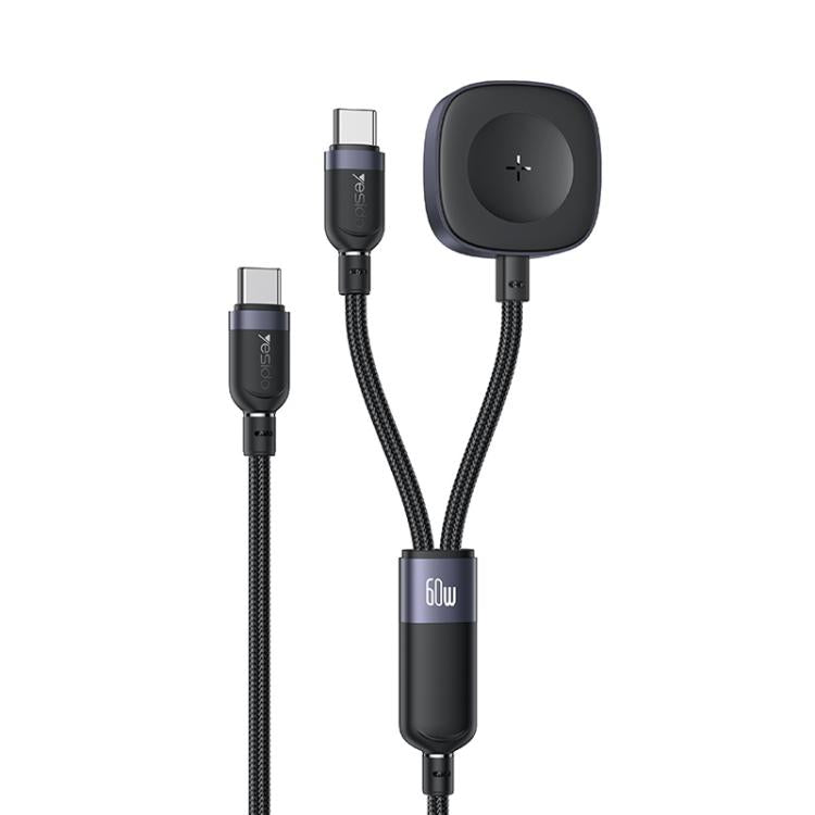 Yesido CA136C 60W USB-C / Typ-C auf Typ-C &amp; iWatch 2-in-1 Ladekabel, CA136C
