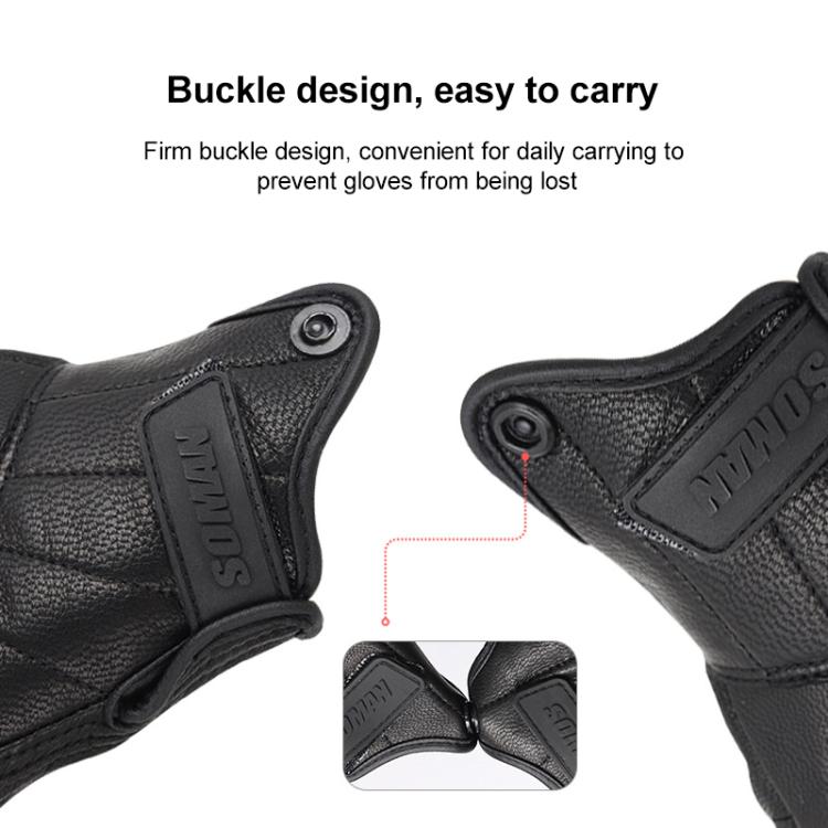 SOMAN MG-24 Motorcycle Sheepskin Gloves Touch Screen Off-road Riding Retro Gloves, M, L