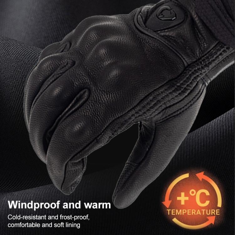 SOMAN MG-24 Motorcycle Sheepskin Gloves Touch Screen Off-road Riding Retro Gloves, M, L