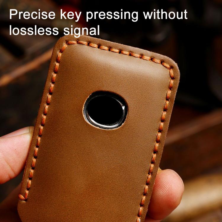 For Mazda Axela Hallmo B023 Crazy Horse Cowhide Car Key Protection Cover, For Mazda Axela