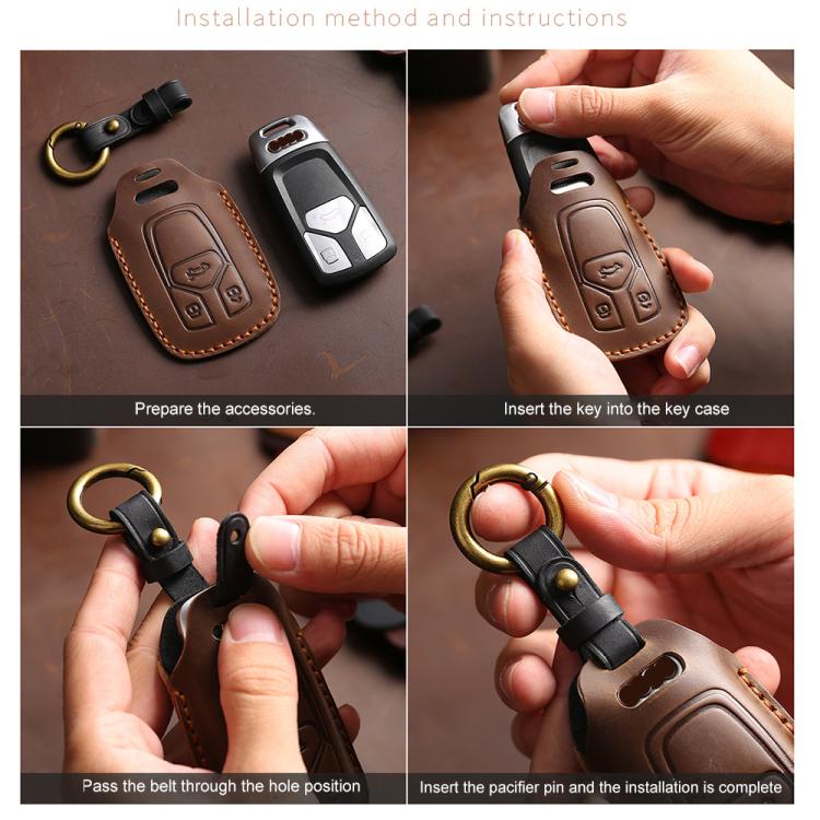 For Hyundai Staria / Sonata 7-button B124 Crazy Horse Cowhide Car Key Protection Cover, For Hyundai Staria 7-button, For Hyundai Staria / Sonata 7-button
