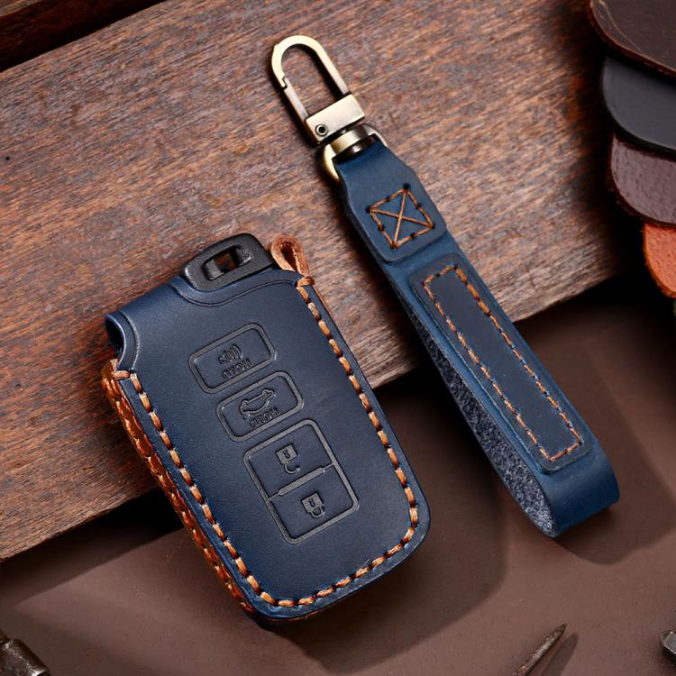 For Toyota North American 3+1-button C013 Crazy Horse Cowhide Car Key Protection Cover, For Toyota North American 3+1-button