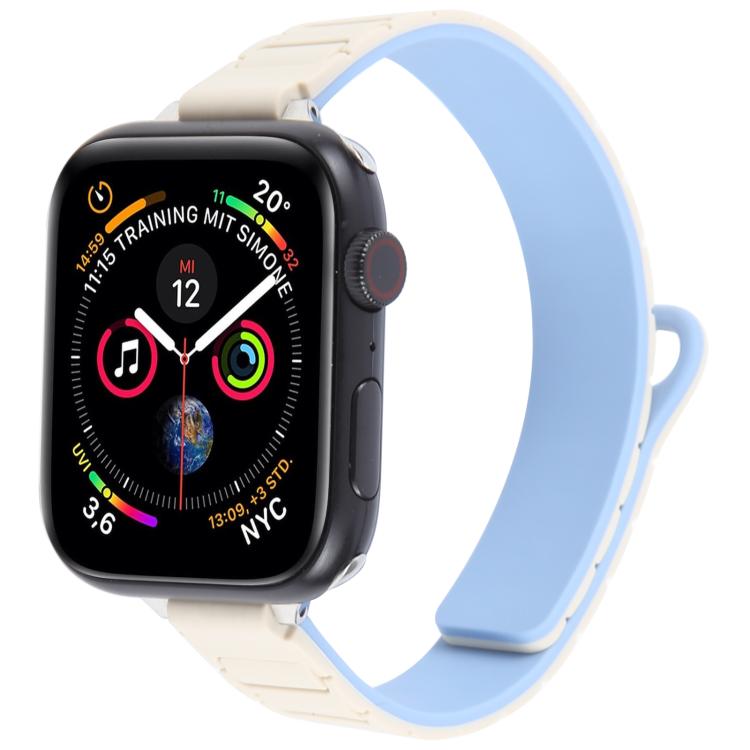 Slim I-shaped Magnetic Silicone Watch Band, For Apple Watch 46mm / 49mm / 45mm / 44mm, For Apple Watch 42mm / 41mm / 40mm / 38mm