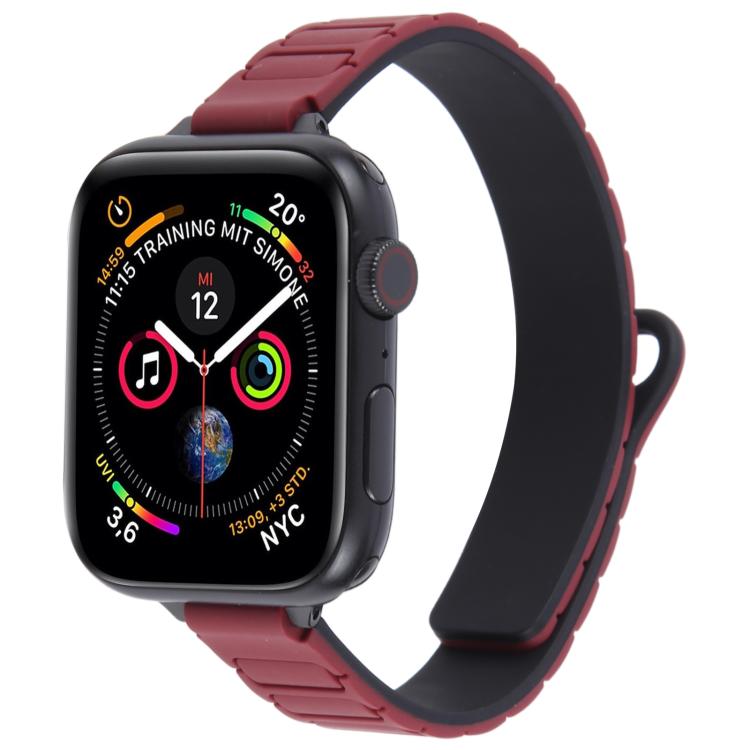 Slim I-shaped Magnetic Silicone Watch Band, For Apple Watch 46mm / 49mm / 45mm / 44mm, For Apple Watch 42mm / 41mm / 40mm / 38mm