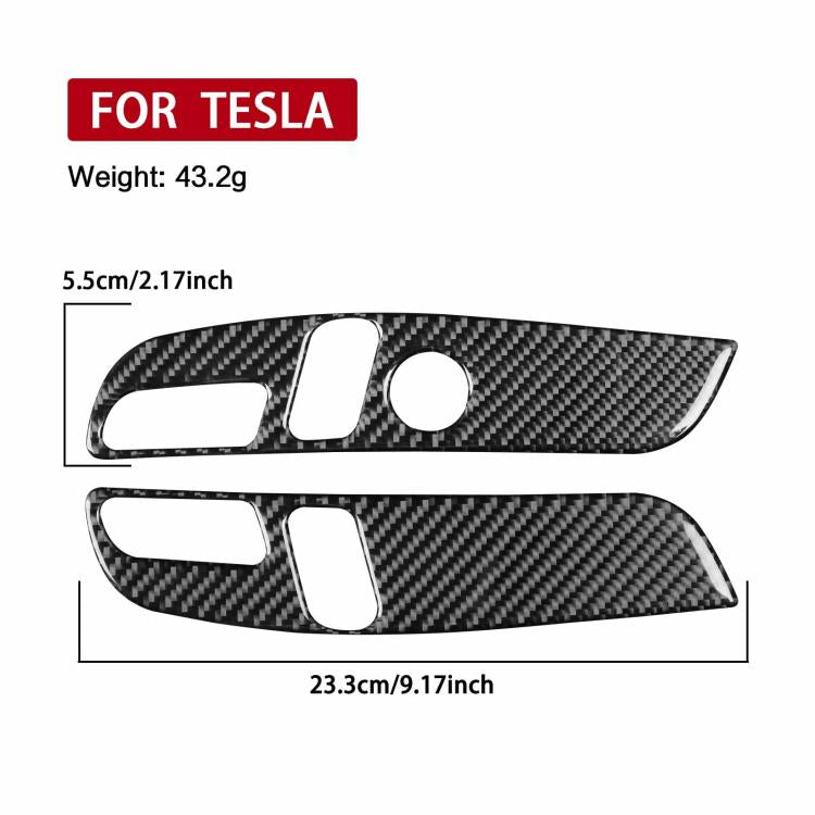For Tesla Model 3 2023- 2pcs/Set Carbon Fiber Car Seat Adjustment Panel Decorative Sticker, 2pcs/Set Car Seat Adjustment Panel, Left Drive, 2pcs/Set Car Seat Adjustment Panel, Right Drive