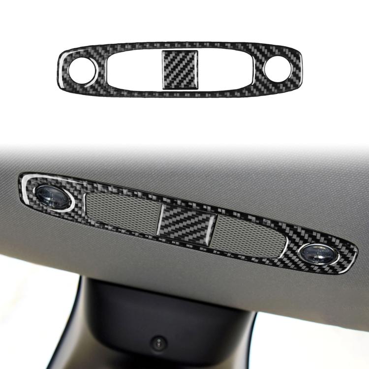 For Tesla Model 3 2019-2022 / Y 2019-2024 2pcs/Set Carbon Fiber Car Reading Light Panel Decorative Sticker, For Tesla Model 3 2019-2022 / Y 2019-2024 Car Reading Light Panel