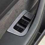 For Tesla Model 3 2017-2022 / Y 2020-2024 6pcs/Set Carbon Fiber Car Window Lift Panel Decorative Sticker, Car Window Lift Panel, Left Drive, Car Window Lift Panel, Right Drive