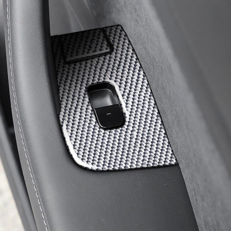 For Tesla Model 3 2017-2022 / Y 2020-2024 6pcs/Set Carbon Fiber Car Window Lift Panel Decorative Sticker, Car Window Lift Panel, Left Drive, Car Window Lift Panel, Right Drive